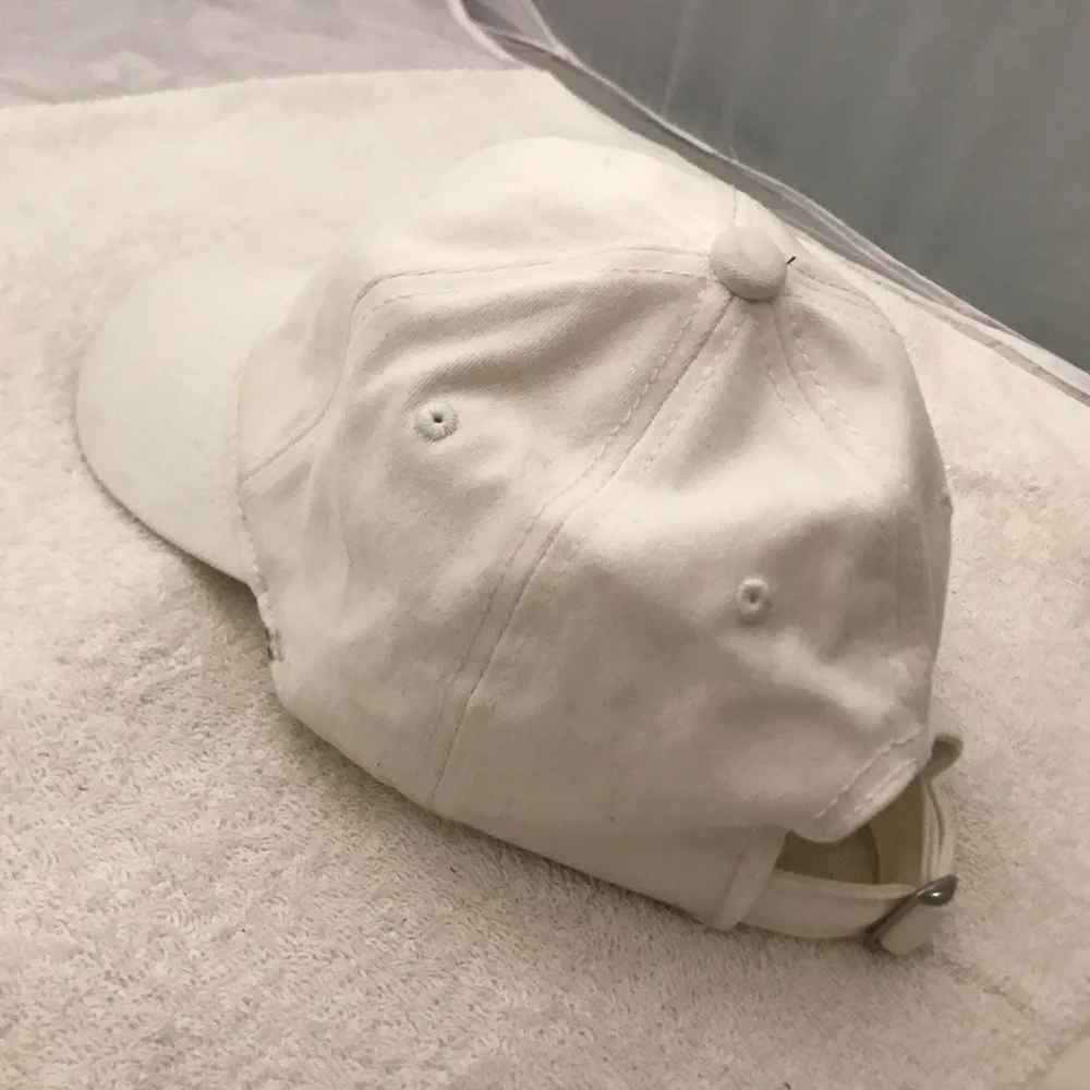 Women's Plain White Adjustable Buckle Strapped Ball Cap